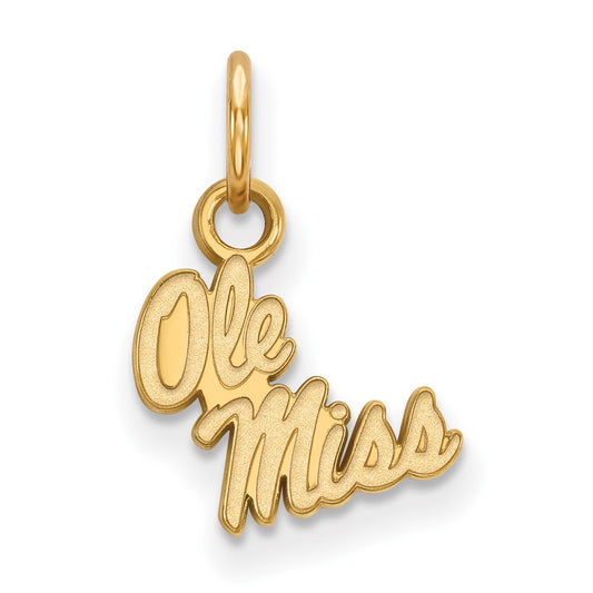 10K Yellow Gold Logoart University Of Mississippi Ole Miss Extra Small Pendant