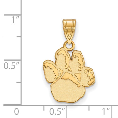 Gold Plated Sterling Silver Logoart University Of Pittsburgh Panther Paw Medium Pendant
