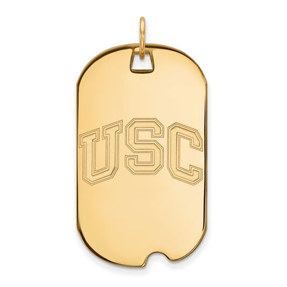14K Yellow Gold University Of Southern California U S C Large Dog Tag Pendant