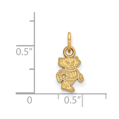 10K Yellow Gold Logoart University Of Wisconsin Badger Extra Small Pendant