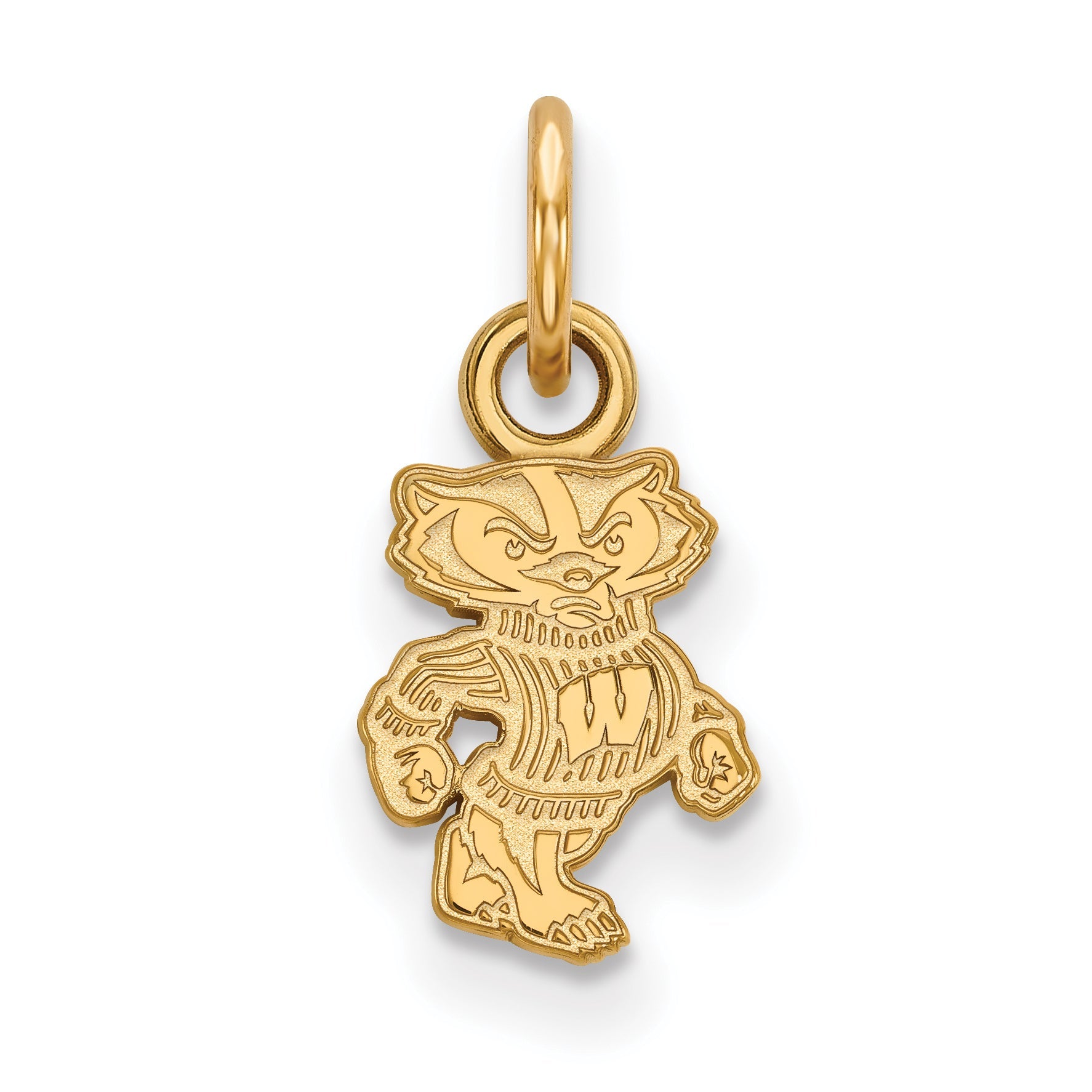 14K Yellow Gold Logoart University Of Wisconsin Badger Extra Small Pendant
