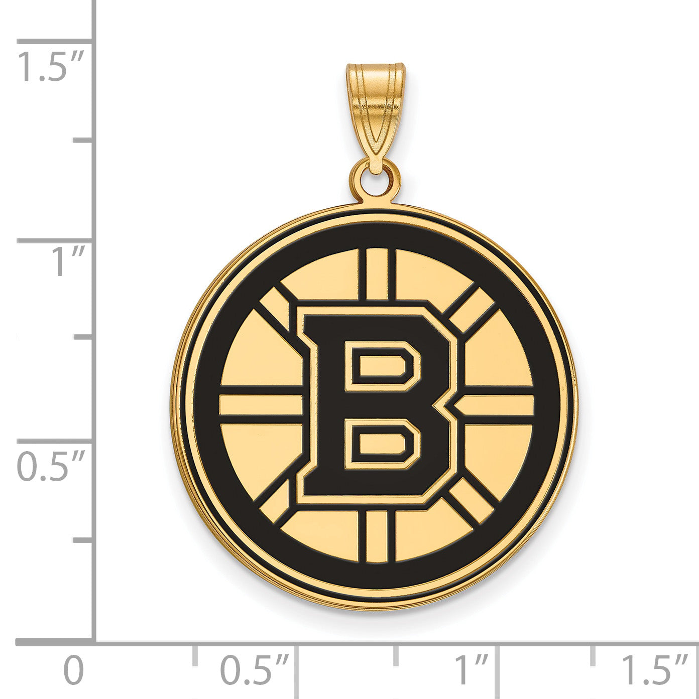 Gold Plated Sterling Silver Nhl Logoart Boston Bruins Extra Large Enameled Pendant