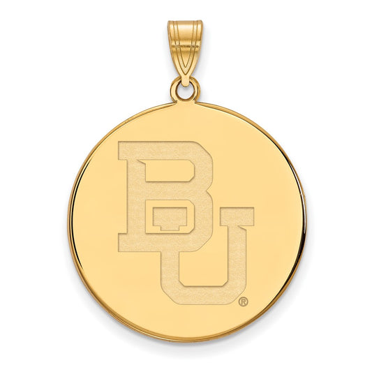14K Yellow Gold Logoart Baylor University Bears Extra Large Disc Pendant