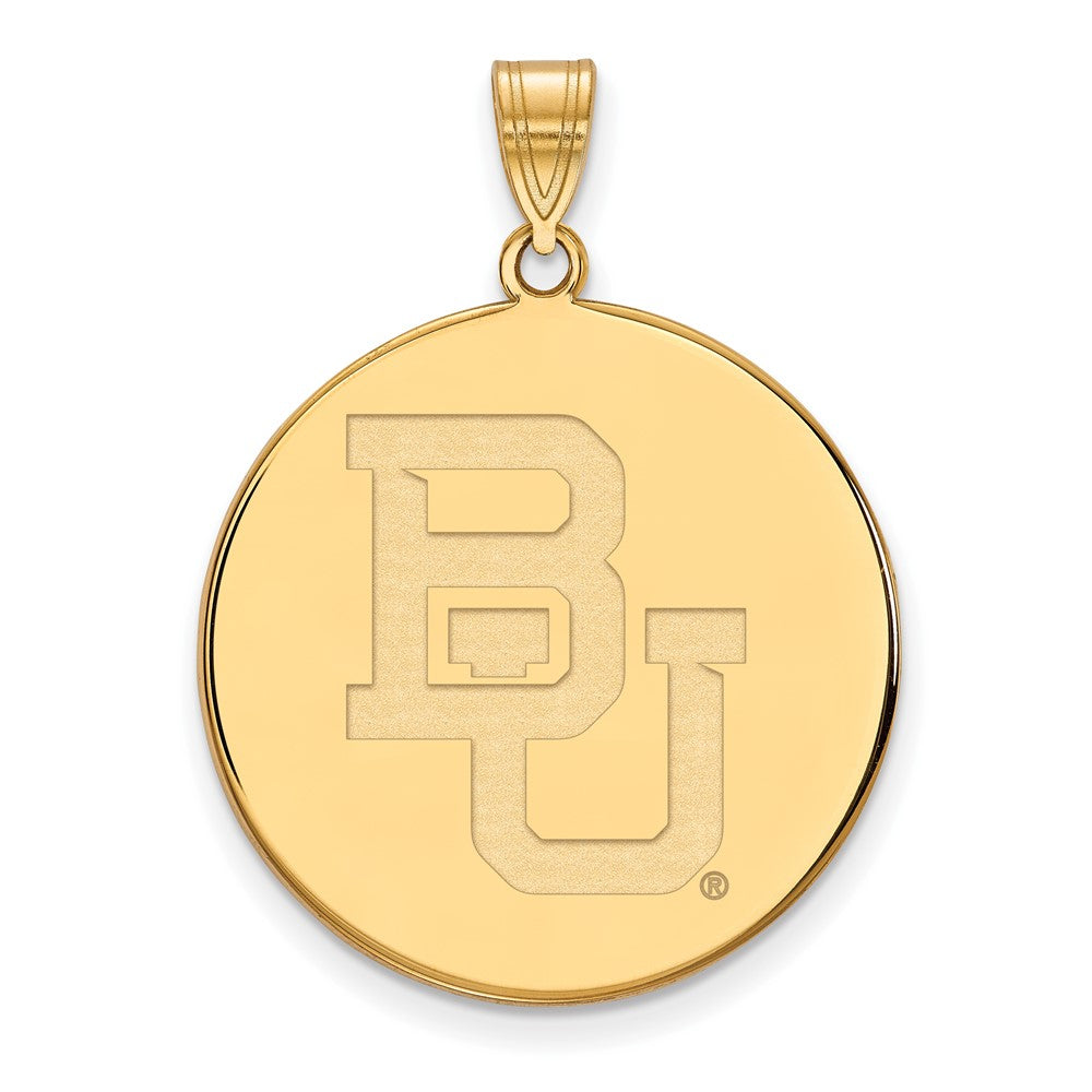 10K Yellow Gold Logoart Baylor University Bears Extra Large Disc Pendant