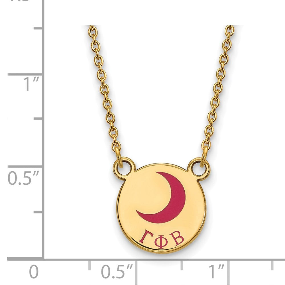 Gold Plated Sterling Silver Logoart Gamma Phi Beta Sorority Symbol Small Color Enamel Pendant 18 Inch Necklace