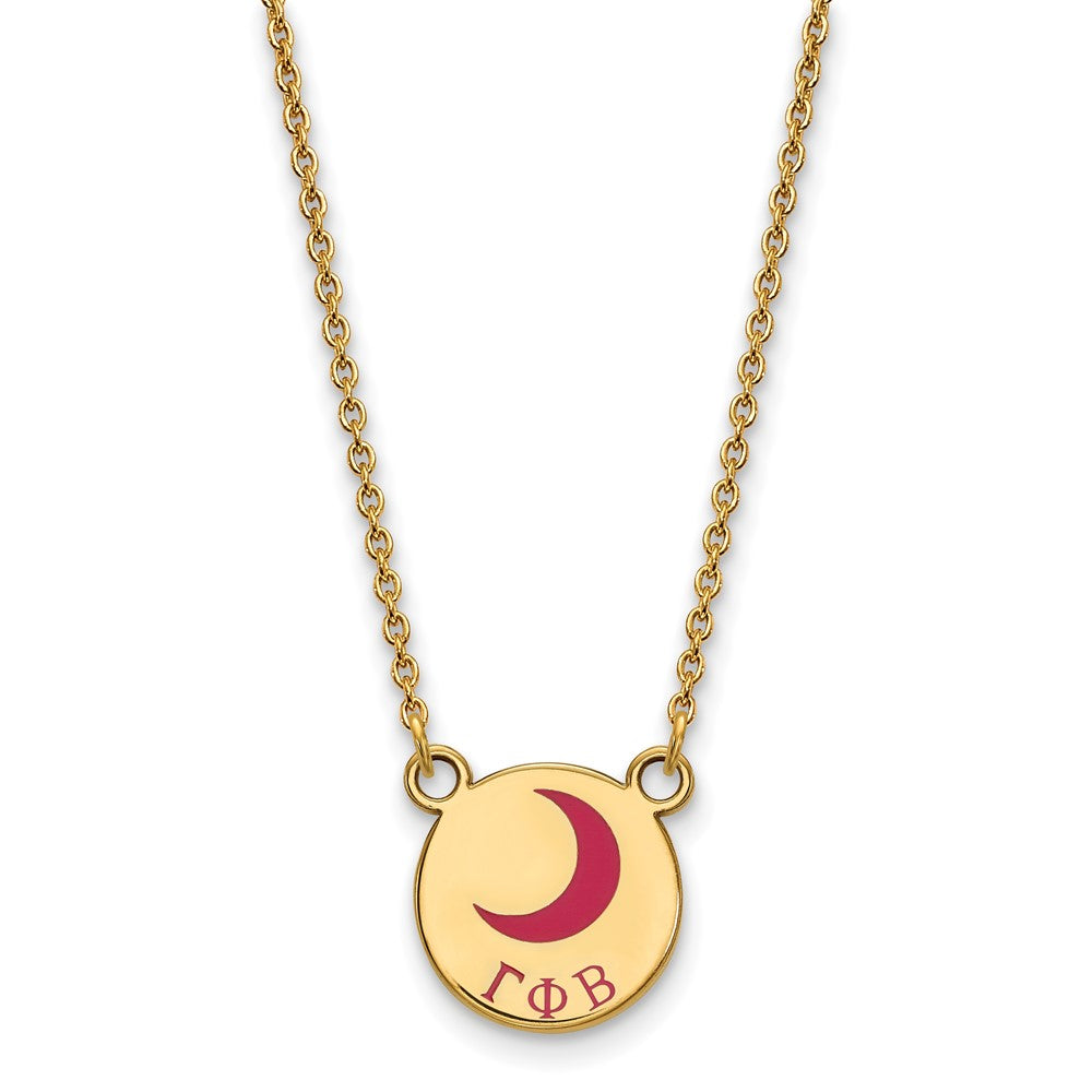 Gold Plated Sterling Silver Logoart Gamma Phi Beta Sorority Symbol Small Color Enamel Pendant 18 Inch Necklace