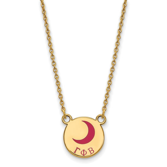 Gold Plated Sterling Silver Logoart Gamma Phi Beta Sorority Symbol Small Color Enamel Pendant 18 Inch Necklace
