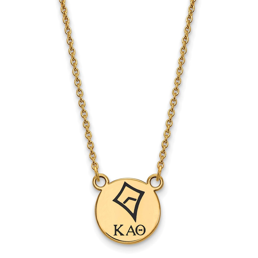 Gold Plated Sterling Silver Logoart Kappa Alpha Theta Sorority Symbol Small Color Enamel Pendant 18 Inch Necklace