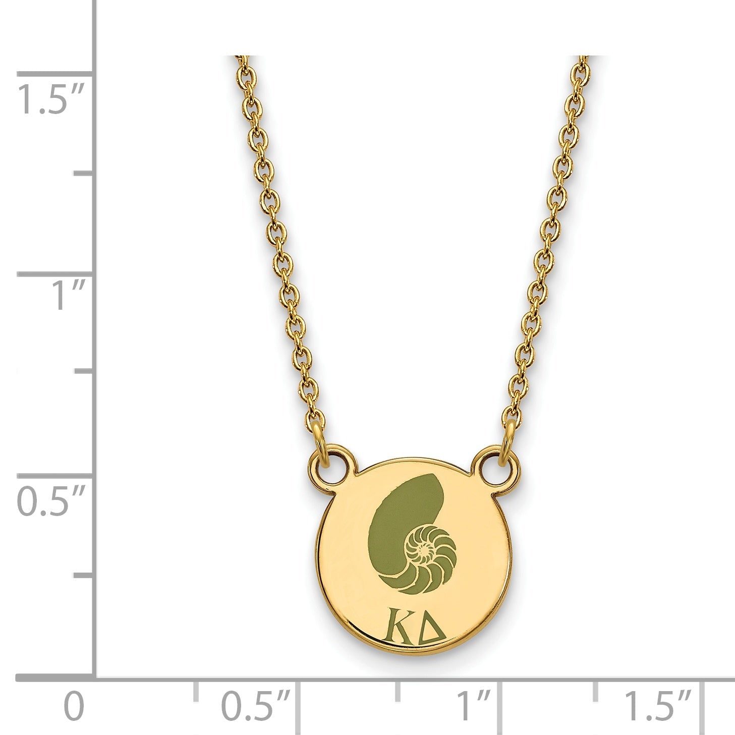Gold Plated Sterling Silver Logoart Kappa Delta Sorority Symbol Small Color Enamel Pendant 18 Inch Necklace