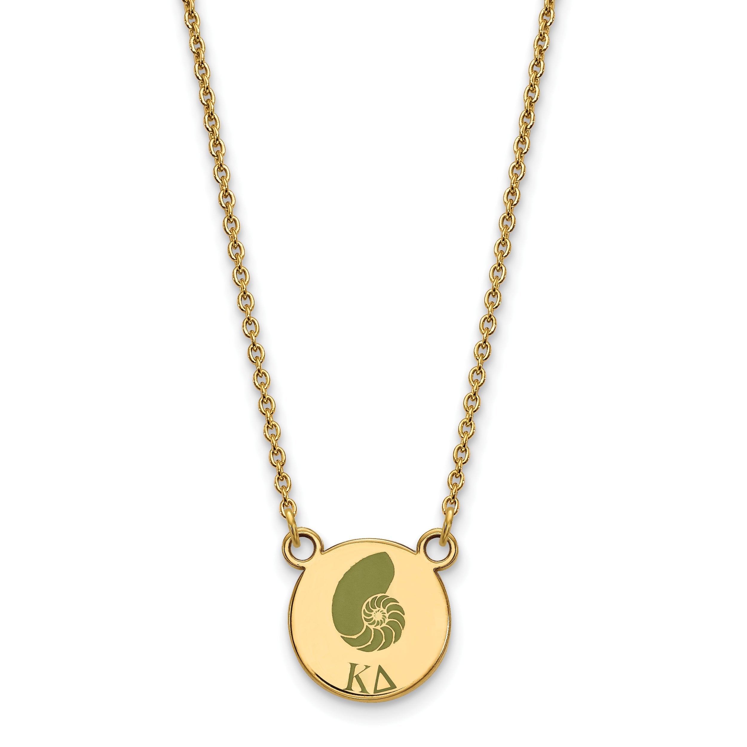 Gold Plated Sterling Silver Logoart Kappa Delta Sorority Symbol Small Color Enamel Pendant 18 Inch Necklace