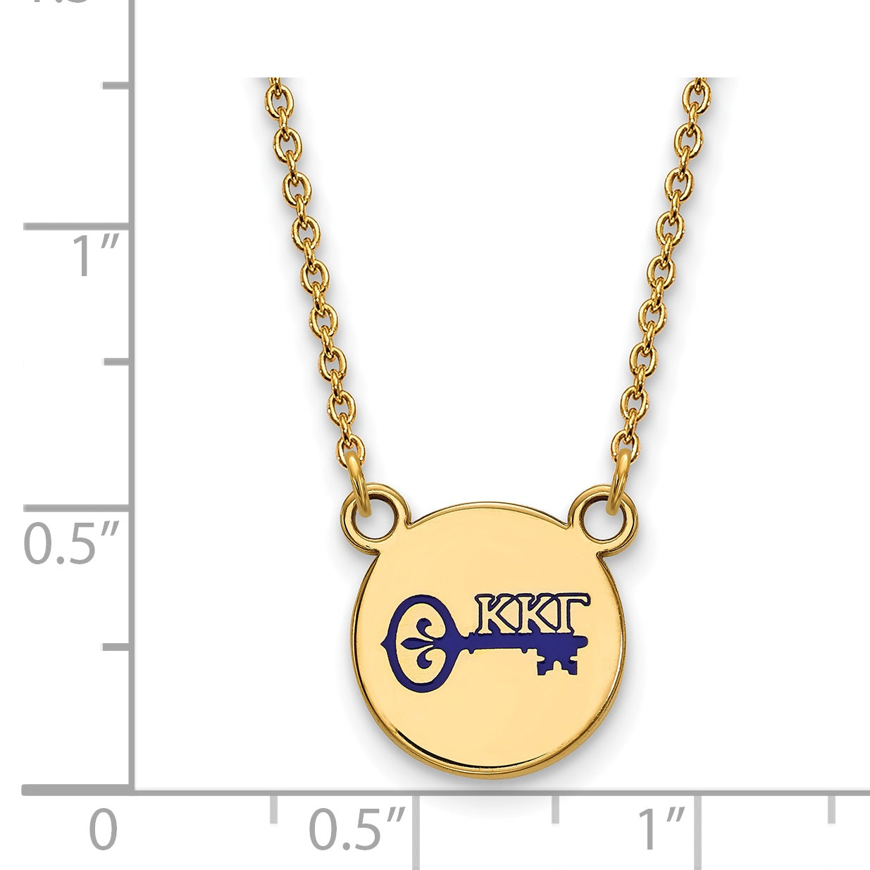 Gold Plated Sterling Silver Logoart Kappa Gamma Sorority Symbol Small Color Enamel Pendant 18 Inch Necklace