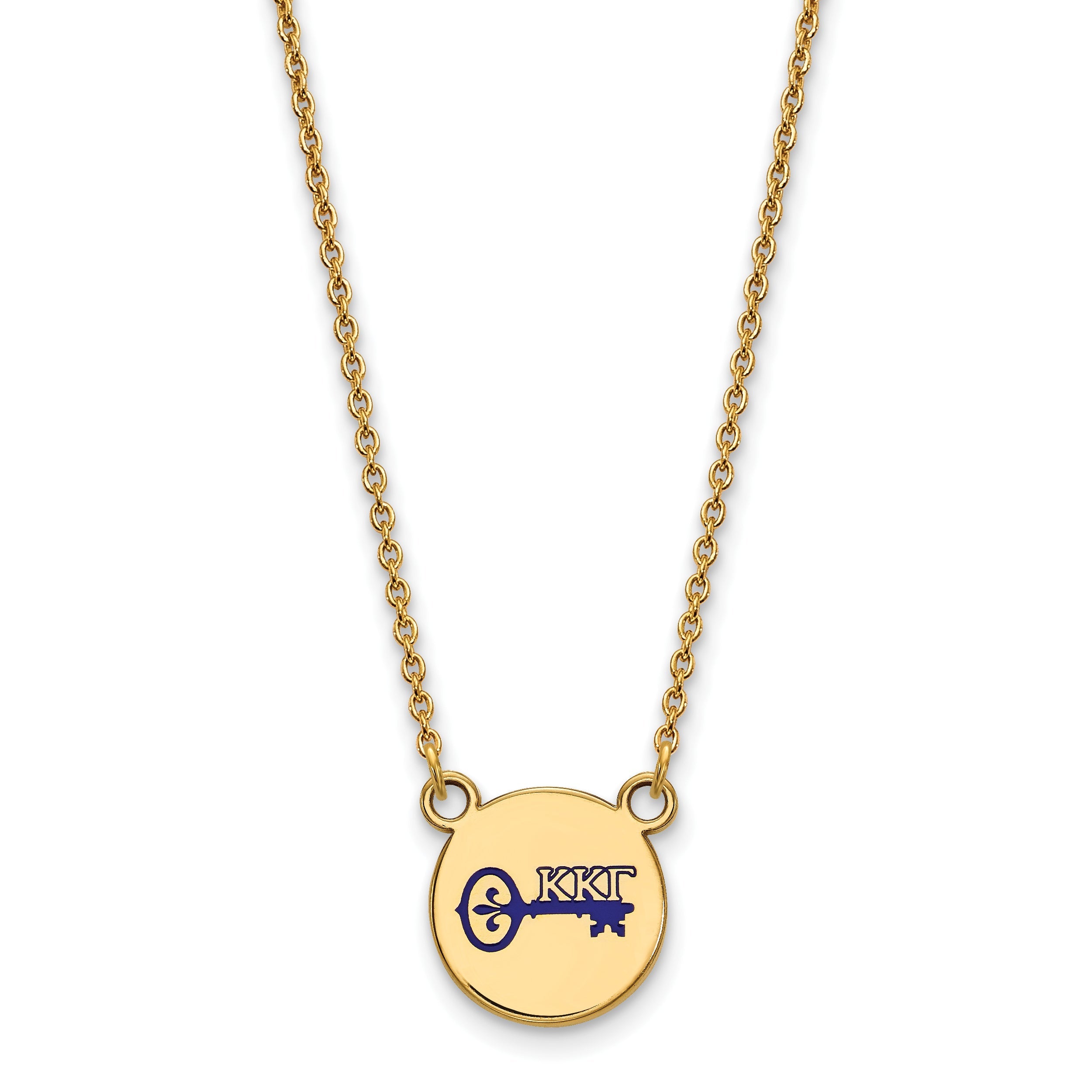 Gold Plated Sterling Silver Logoart Kappa Gamma Sorority Symbol Small Color Enamel Pendant 18 Inch Necklace
