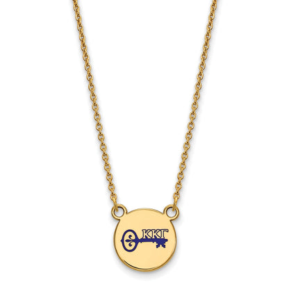Gold Plated Sterling Silver Logoart Kappa Gamma Sorority Symbol Small Color Enamel Pendant 18 Inch Necklace