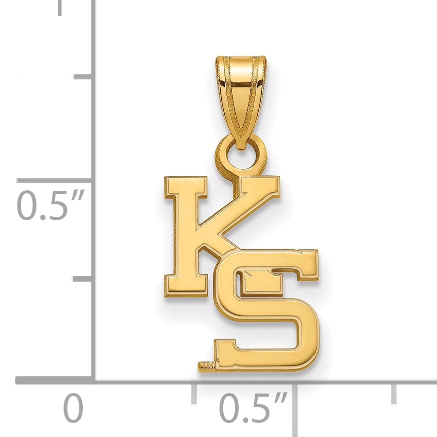 14K Yellow Gold Logoart Kansas State University K S Small Pendant