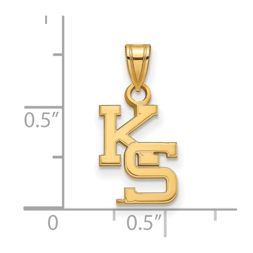 Gold Plated Sterling Silver Logoart Kansas State University K S Small Pendant