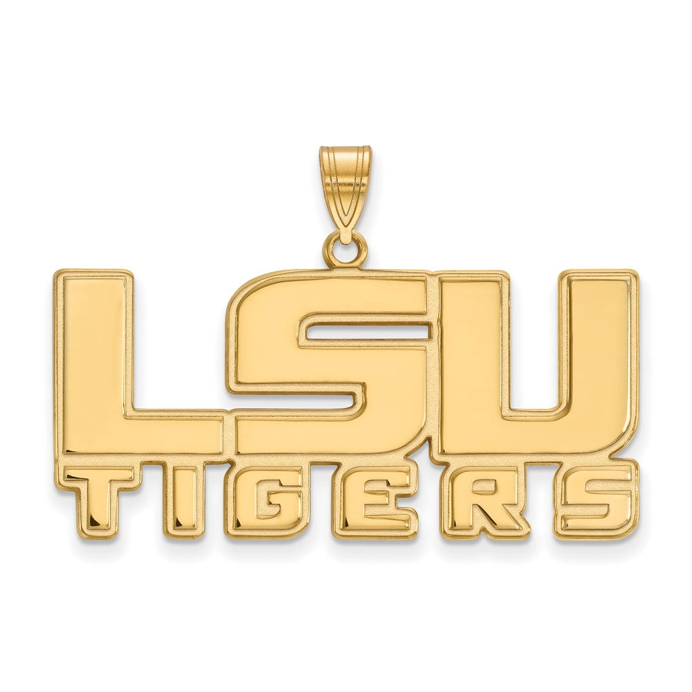 14K Yellow Gold Logoart Louisiana State University L S U Tigers Large Pendant