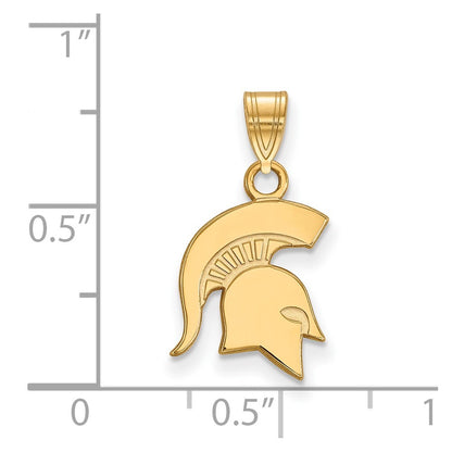 10K Yellow Gold Logoart Michigan State University Spartan Small Pendant