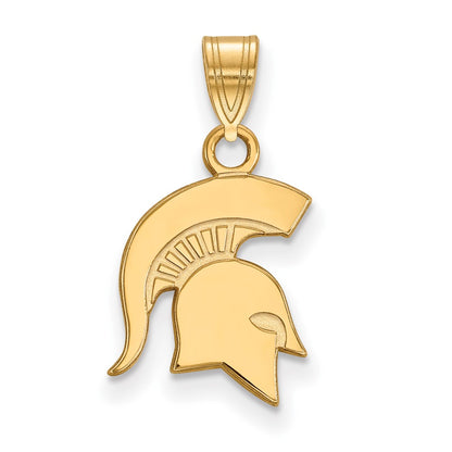 10K Yellow Gold Logoart Michigan State University Spartan Small Pendant