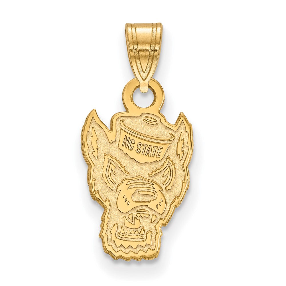 14K Yellow Gold Logoart North Carolina State University Wolf Small Pendant