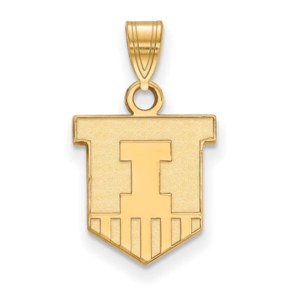 Gold Plated Sterling Silver Logoart University Of Illinois Victory Badge Small Pendant