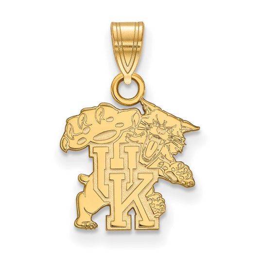 14K Yellow Gold Logoart University Of Kentucky U K Wildcat Small Pendant