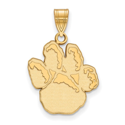 14K Yellow Gold Logoart University Of Pittsburgh Panther Paw Large Pendant