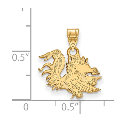 10K Yellow Gold Logoart University Of South Carolina Gamecock Small Pendant