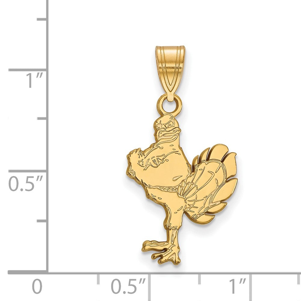 14K Yellow Gold Logoart Virginia Tech Hokiebird Large Pendant