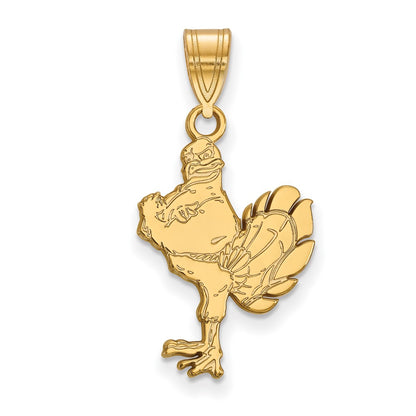 Gold Plated Sterling Silver Logoart Virginia Tech Hokiebird Large Pendant