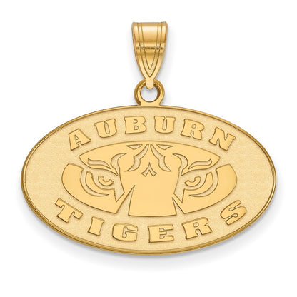 Gold Plated Sterling Silver Logoart Auburn Tigers Medium Pendant