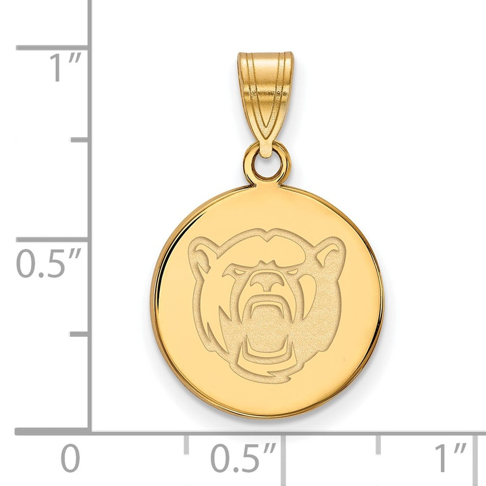 14K Yellow Gold Logoart Baylor University Medium Disc Pendant
