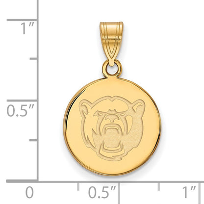 14K Yellow Gold Logoart Baylor University Medium Disc Pendant