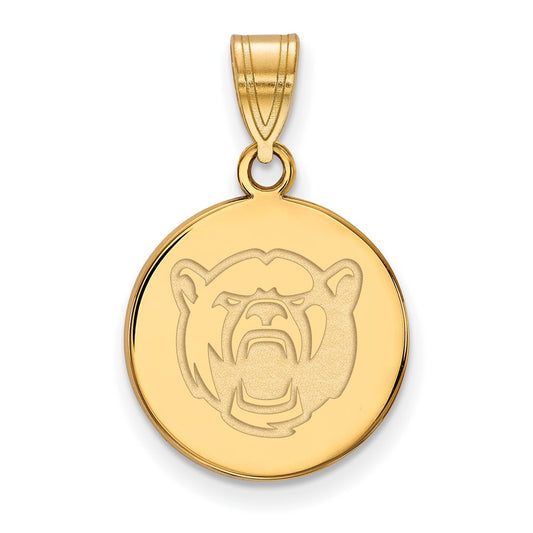 Gold Plated Sterling Silver Logoart Baylor University Medium Disc Pendant