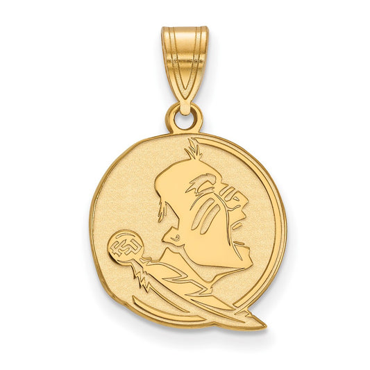 10K Yellow Gold Logoart Florida State University Seminole Medium Pendant