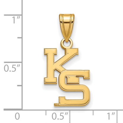 Gold Plated Sterling Silver Logoart Kansas State University K S Medium Pendant