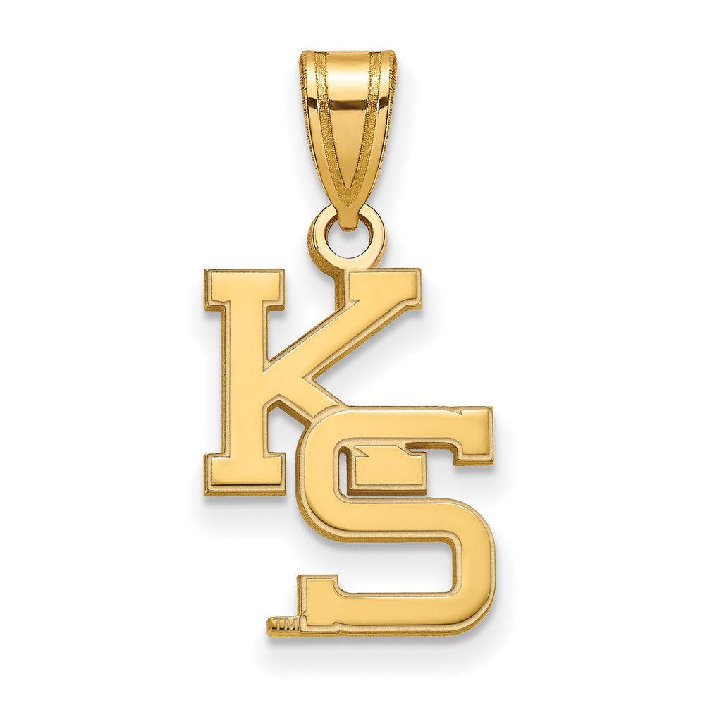 Gold Plated Sterling Silver Logoart Kansas State University K S Medium Pendant