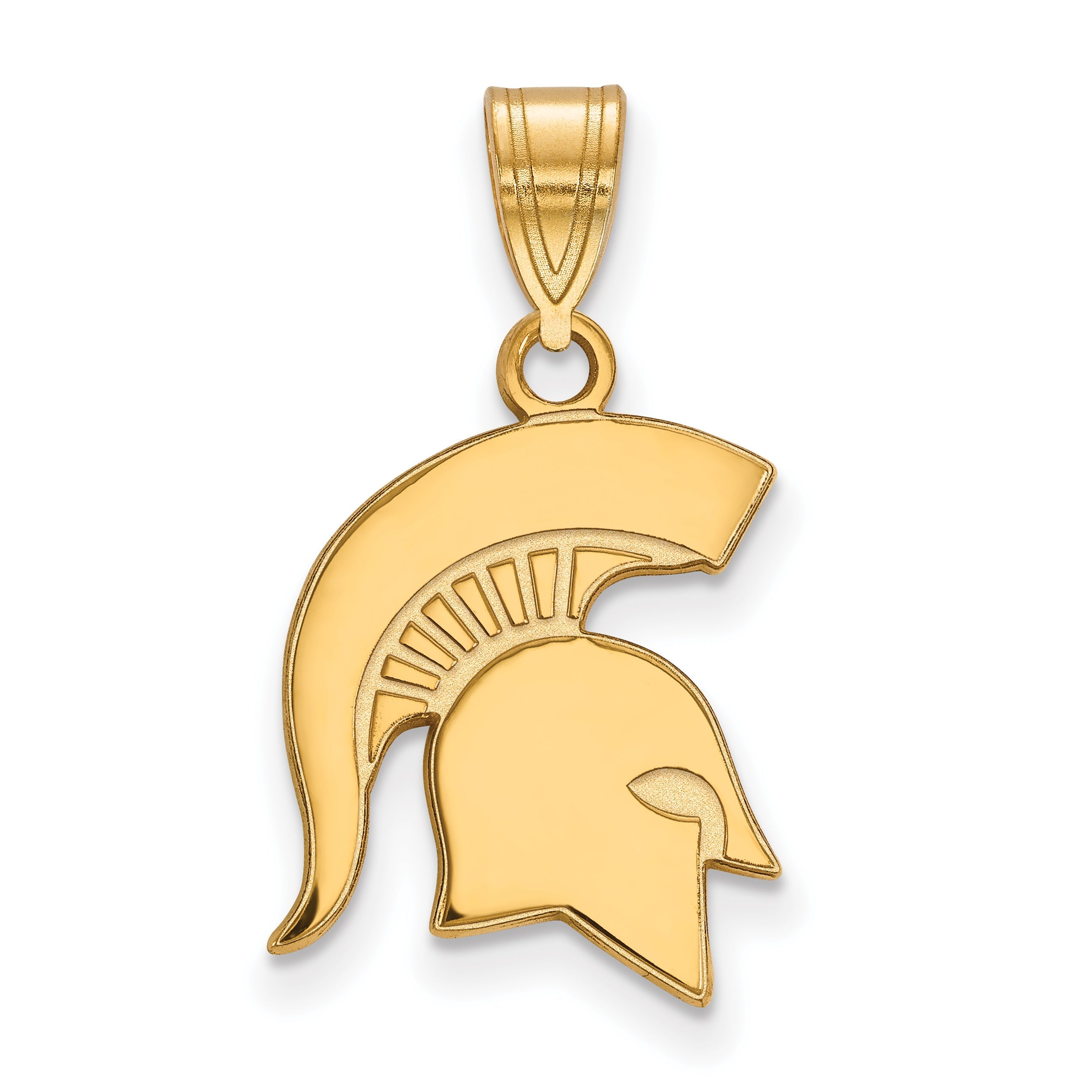 Gold Plated Sterling Silver Logoart Michigan State University Spartan Medium Pendant