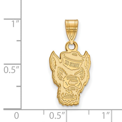 10K Yellow Gold Logoart North Carolina State University Wolf Medium Pendant