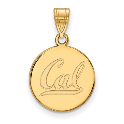Gold Plated Sterling Silver Logoart University Of California Berkeley Medium Disc Pendant