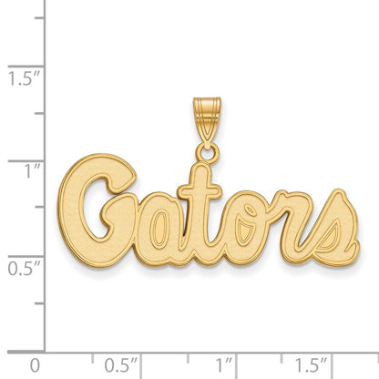 10K Yellow Gold Logoart University Of Florida Gators Script Medium Pendant