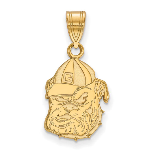 10K Yellow Gold Logoart University Of Georgia Bulldog Medium Pendant