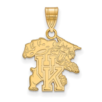 Gold Plated Sterling Silver Logoart University Of Kentucky U K Wildcat Medium Pendant