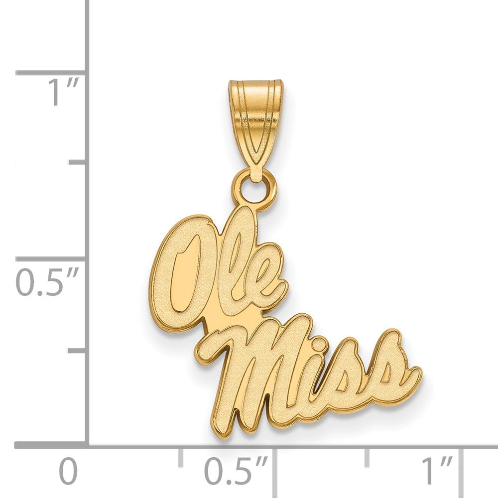 14K Yellow Gold Logoart University Of Mississippi Ole Miss Medium Pendant