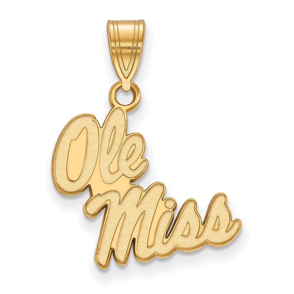 10K Yellow Gold Logoart University Of Mississippi Ole Miss Medium Pendant