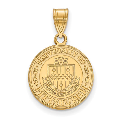 Gold Plated Sterling Silver Logoart University Of Pittsburgh Medium Crest Pendant