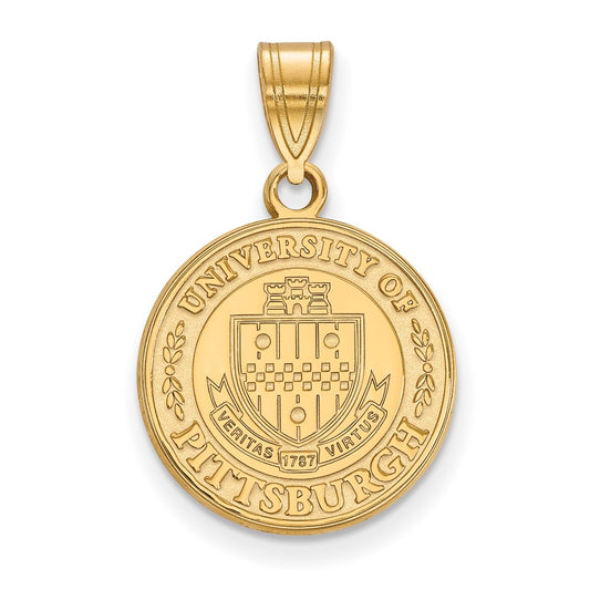 Gold Plated Sterling Silver Logoart University Of Pittsburgh Medium Crest Pendant
