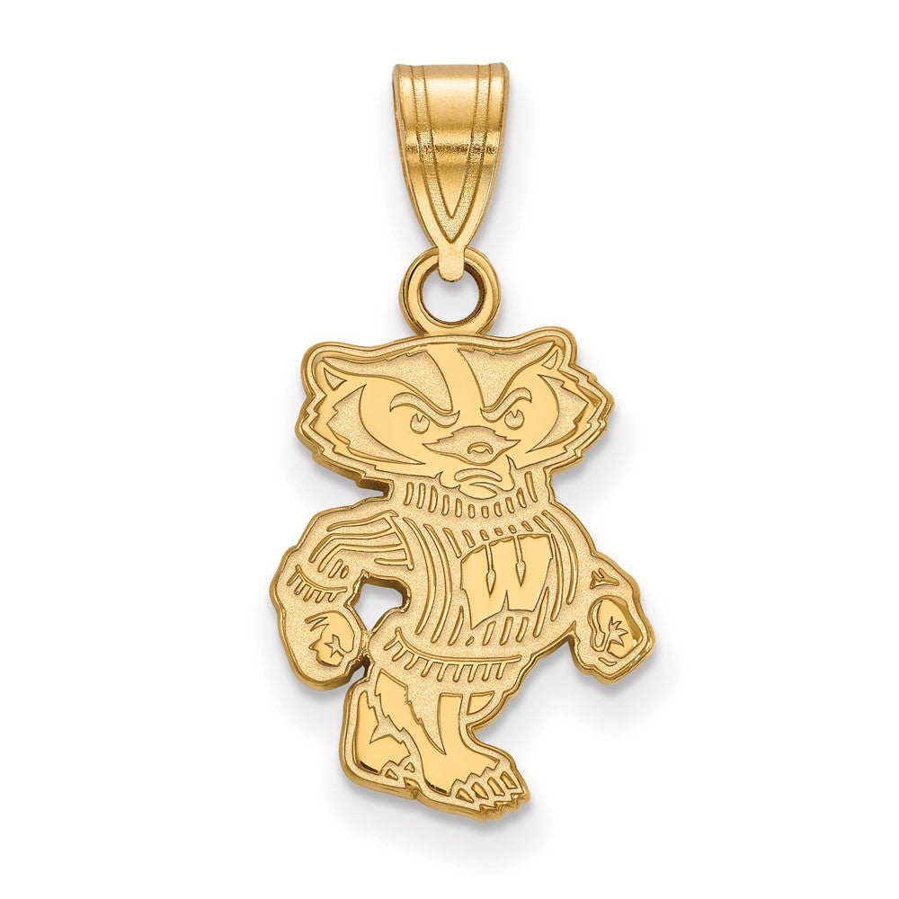 10K Yellow Gold Logoart University Of Wisconsin Badger Medium Pendant