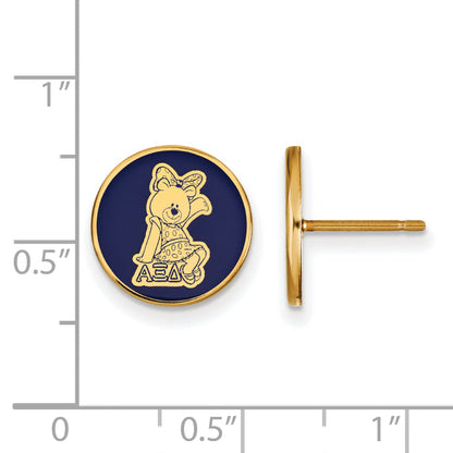 Gold Plated Sterling Silver Logoart Alpha Xi Delta Sorority Symbol Color Enamel Post Earrings