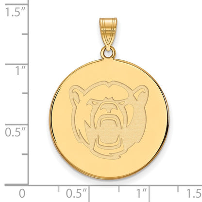 14K Yellow Gold Logoart Baylor University Extra Large Disc Pendant