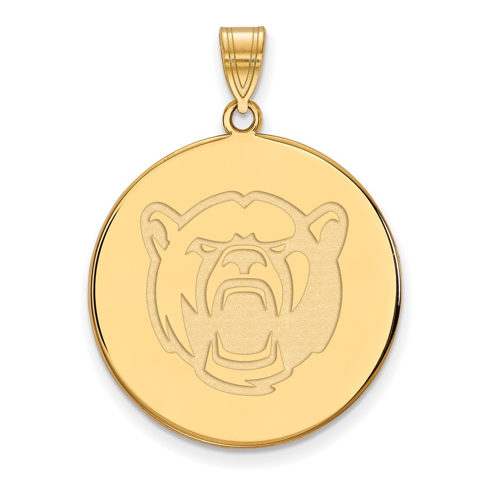 Gold Plated Sterling Silver Logoart Baylor University Extra Large Disc Pendant
